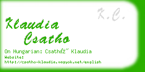 klaudia csatho business card